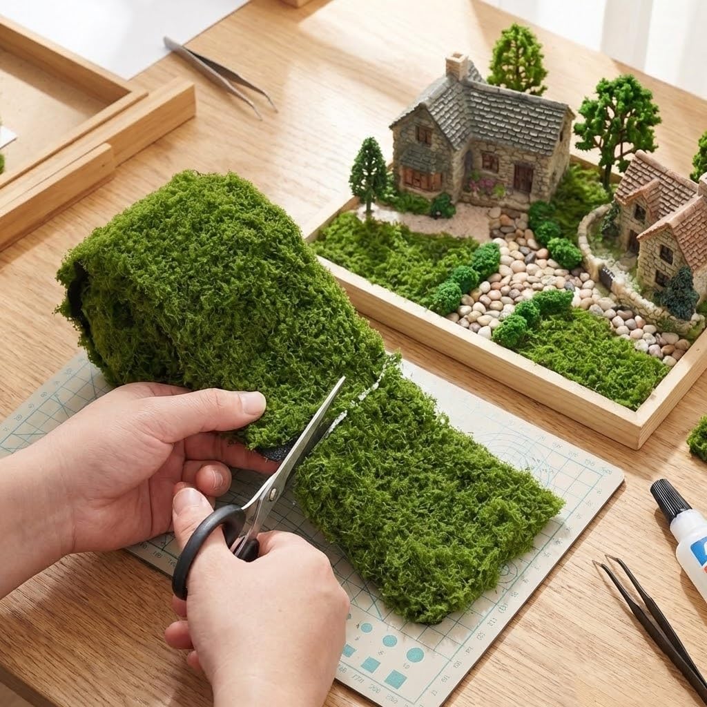 Preserved Moss Sheet - 人工モスのテーブルランナー、ダークグリーンのフェイクモスのマット、ふわふわしたウェディングパーティー、フェアリーガーデン、DIYセンターピース、クリスマスデコレーションに最適