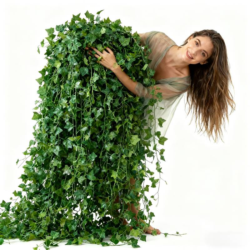 Preserved Moss Sheet - 24個入り 合計19m/755インチ アイビーガーランド ホームリビングルームの壁の装飾用 人工緑の葉のつる ウェディングパーティーの装飾用