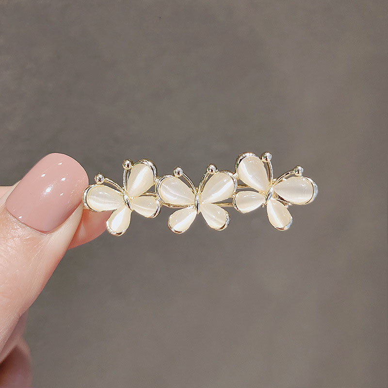 Flower Frog Pin - 真珠のヘアピンカエルバックルヘアクリップクリスタルオパール蝶の花ポニーテールバレッタヘアグリップ帽子女性のための