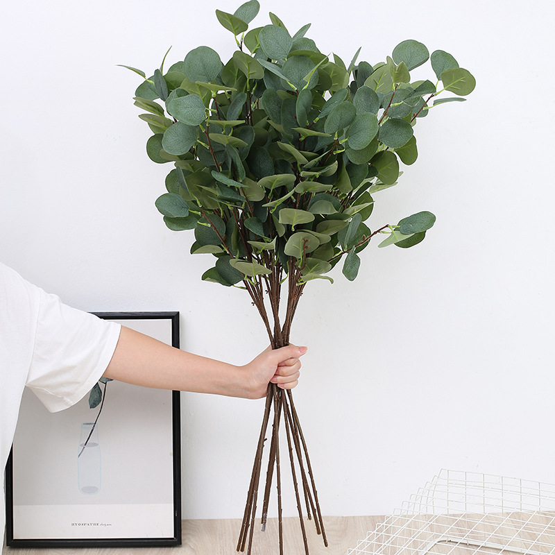 Eucalyptus Preserved - 1 個人工ユーカリリンゴの葉の枝春秋フェイクグリーンステム DIY アレンジメントホームウェディングテーブル花の装飾