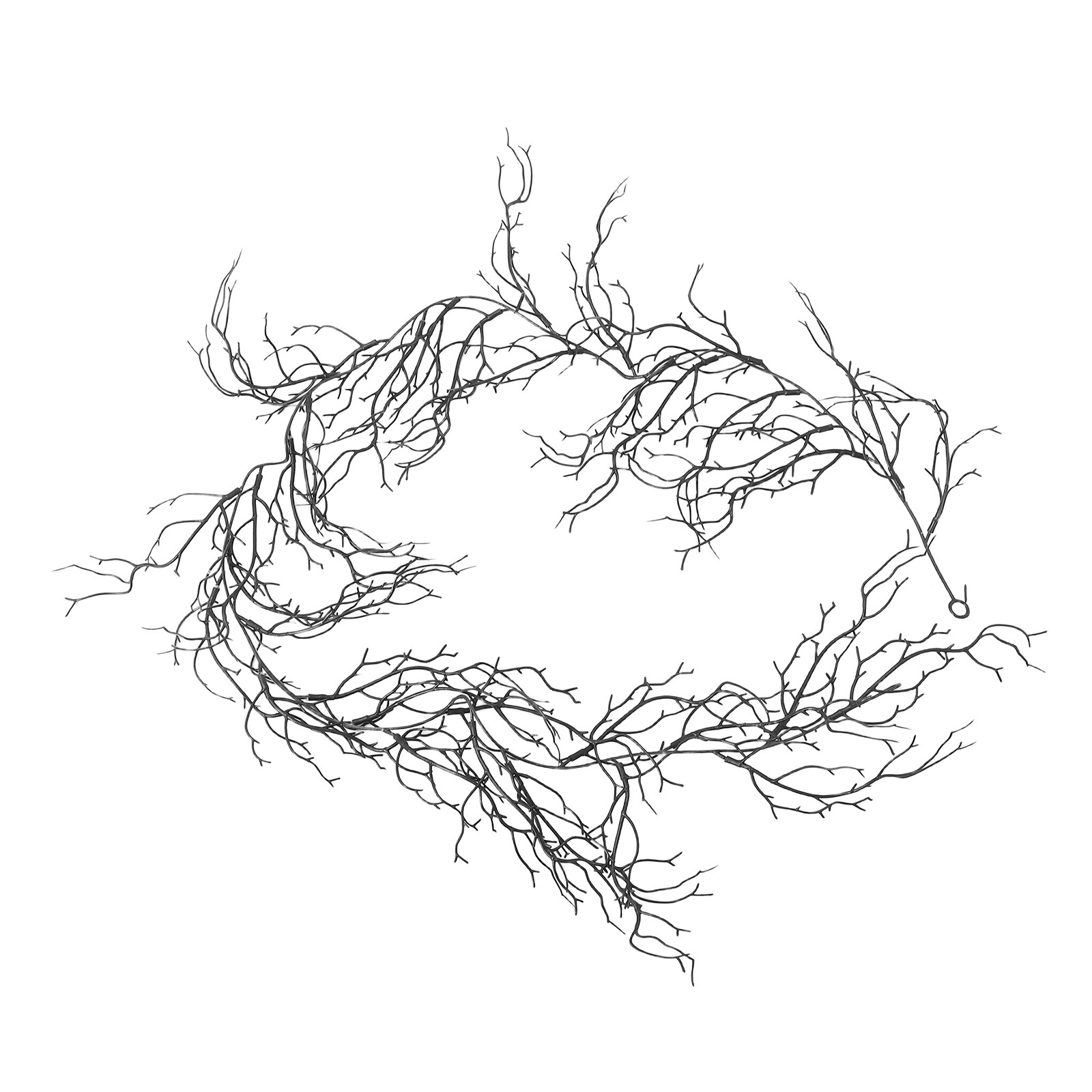 Branch Curly Willow - 黒いプラスチック製の装飾用蔓、カールした柳の枝、リアルなハロウィンの小枝ガーランド、屋内外用、魔女風の不気味なテーブル装飾