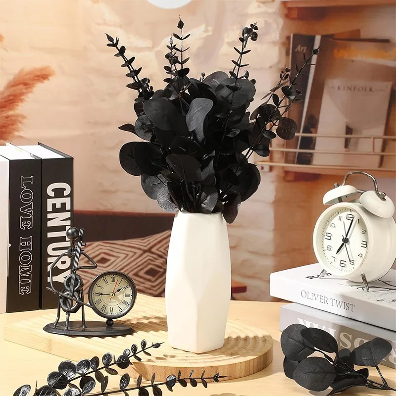 黒ユーカリの葉の茎カエデの葉ガーランド人工蔓ハロウィンクリス - Eucalyptus Preserved のレビューと価格