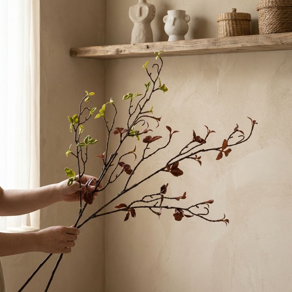 リアルタッチ人工柳の枯れ枝、カール状のプラスチック製人工グリ - Branch Curly Willow のレビューと価格