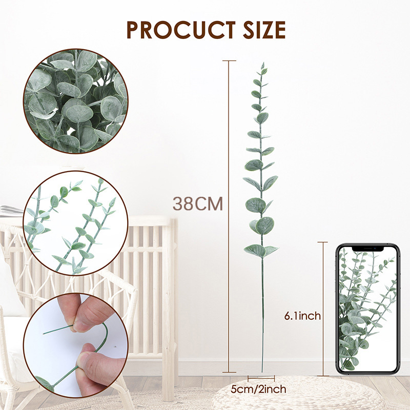 20 個人工ユーカリの茎の葉グリーンユーカリの枝偽の植物結婚 - Eucalyptus Preserved のレビューと価格