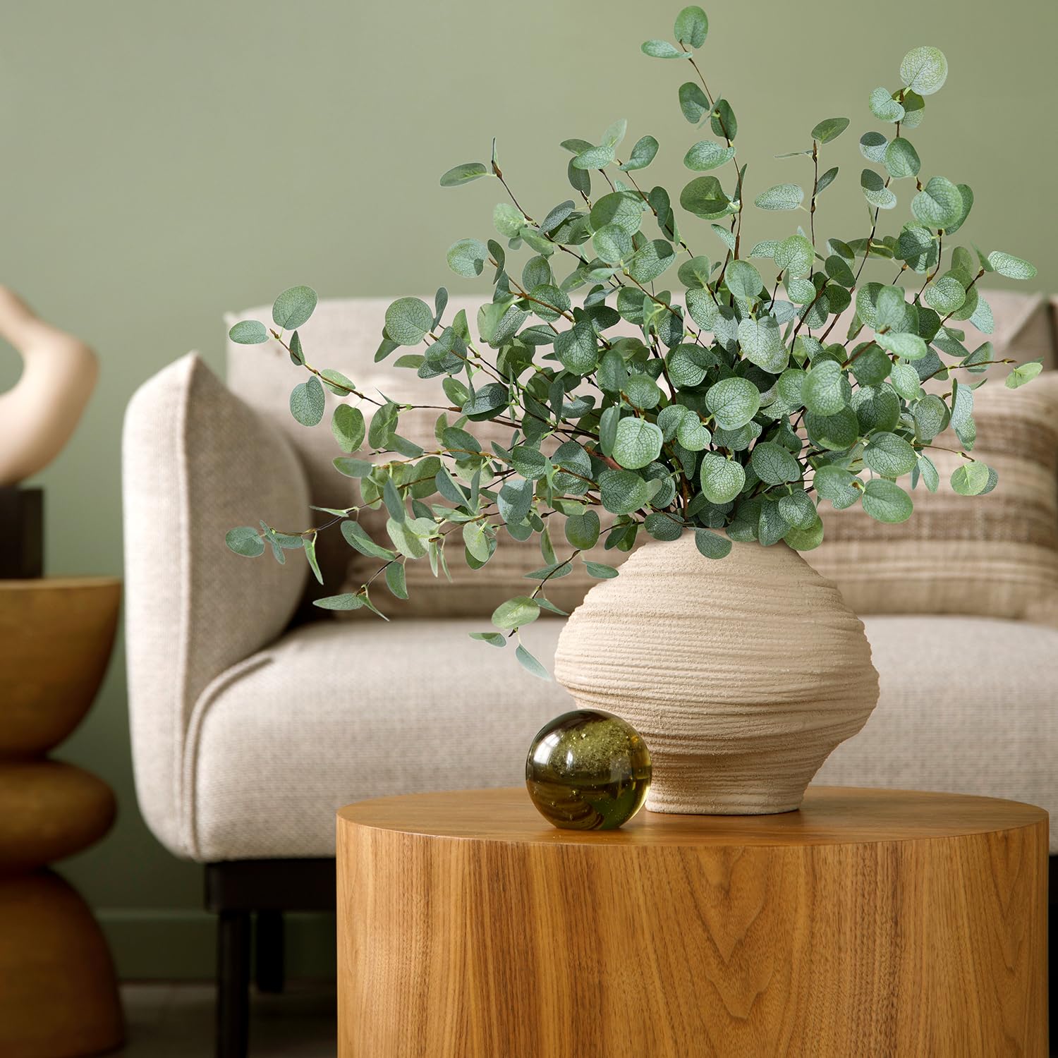 フェイクユーカリの茎人工植物フェイクユーカリの装飾シルクグリ - Eucalyptus Preserved のレビューと価格