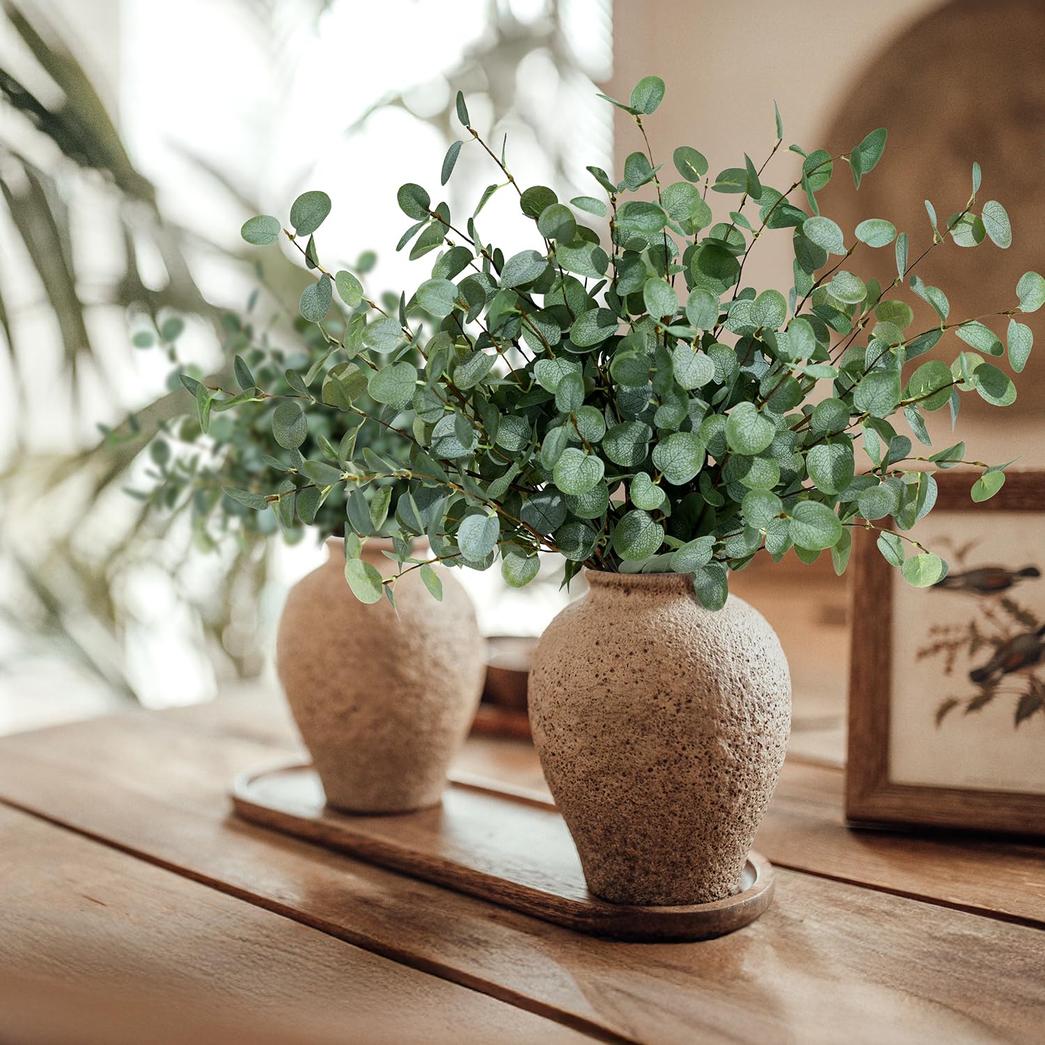 フェイクユーカリの茎人工植物フェイクユーカリの装飾シルクグリ - Eucalyptus Preserved のレビューと価格
