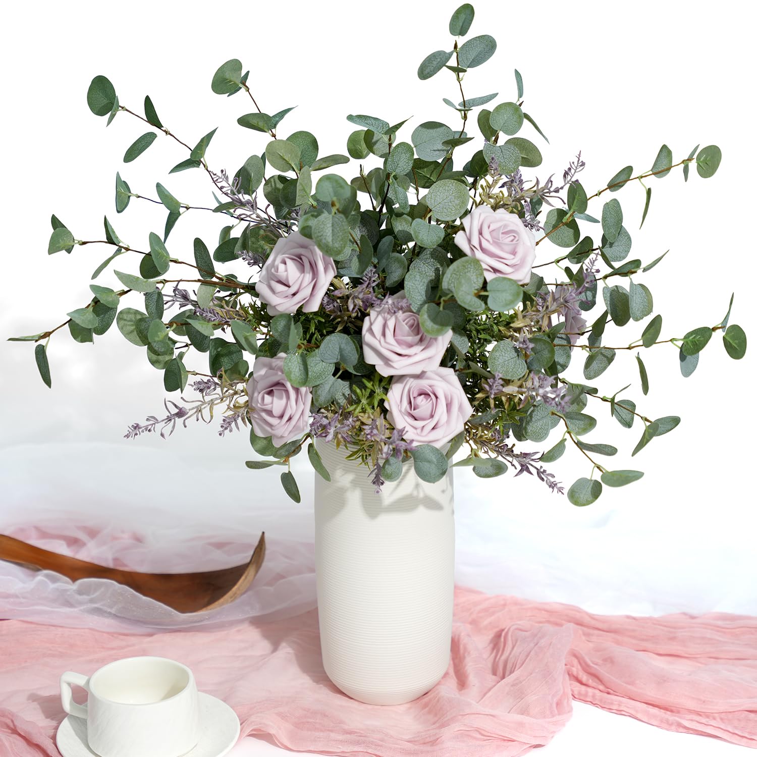 フェイクユーカリの茎人工植物フェイクユーカリの装飾シルクグリ - Eucalyptus Preserved のレビューと価格