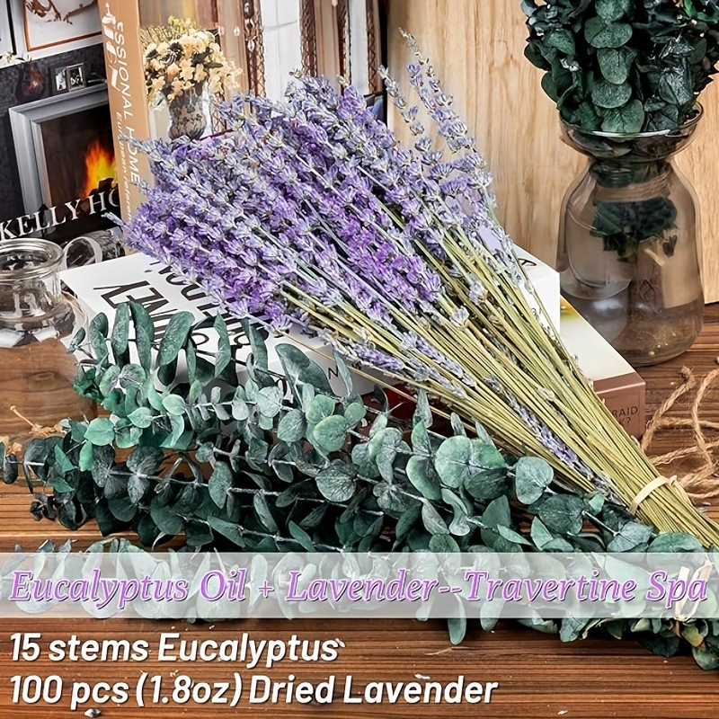 プリザーブドラベンダー＆ユーカリのドライブーケ - ホームデ - Eucalyptus Preserved のレビューと価格
