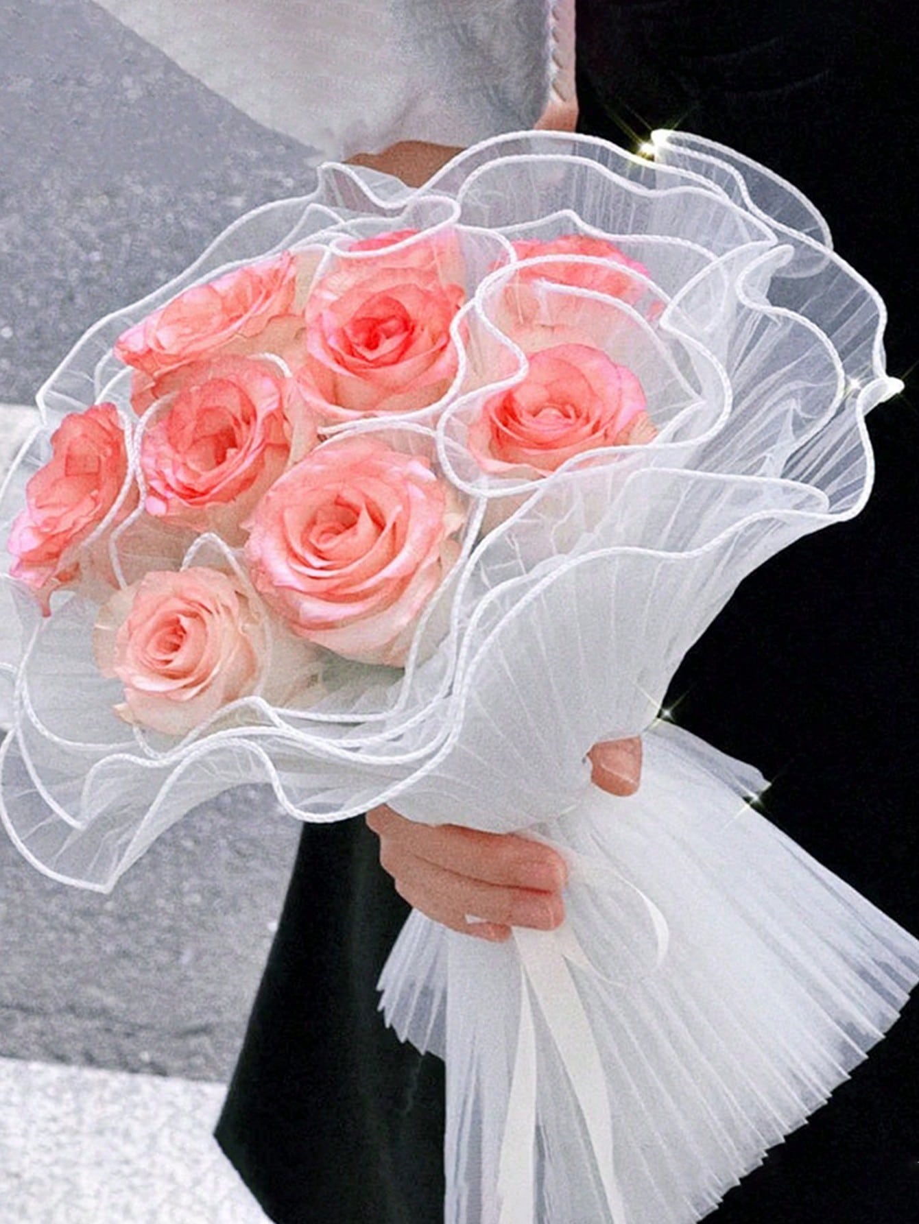 4ヤードフェイクパールエッジフラワーラッピングメッシュペーパ - The Florist Supply のレビューと価格