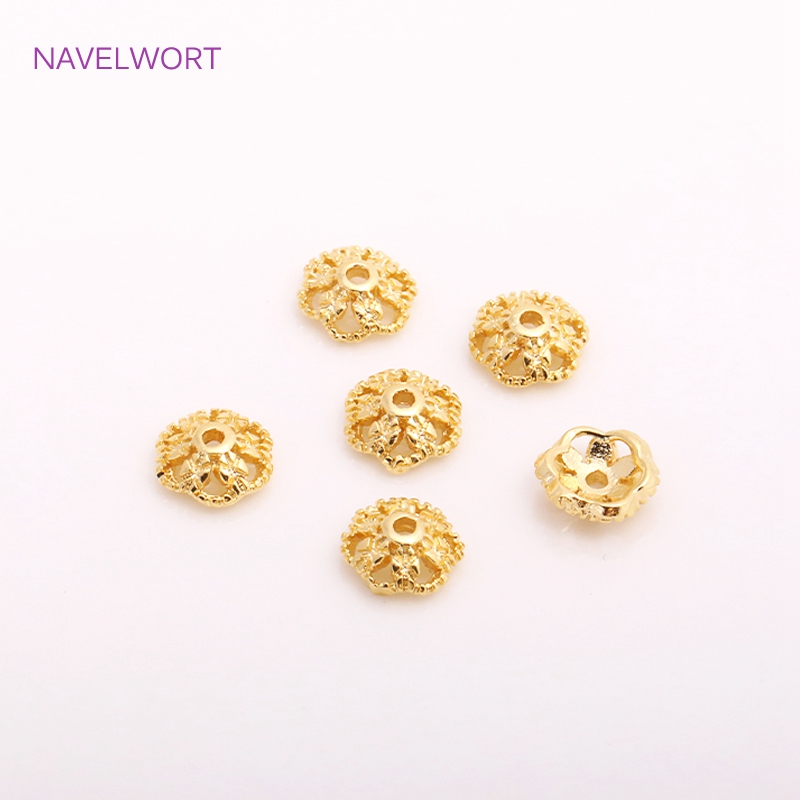 7mm 14K金メッキ真鍮ビーズキャップ スペーサービーズ、 - Flower Supplies のレビューと価格