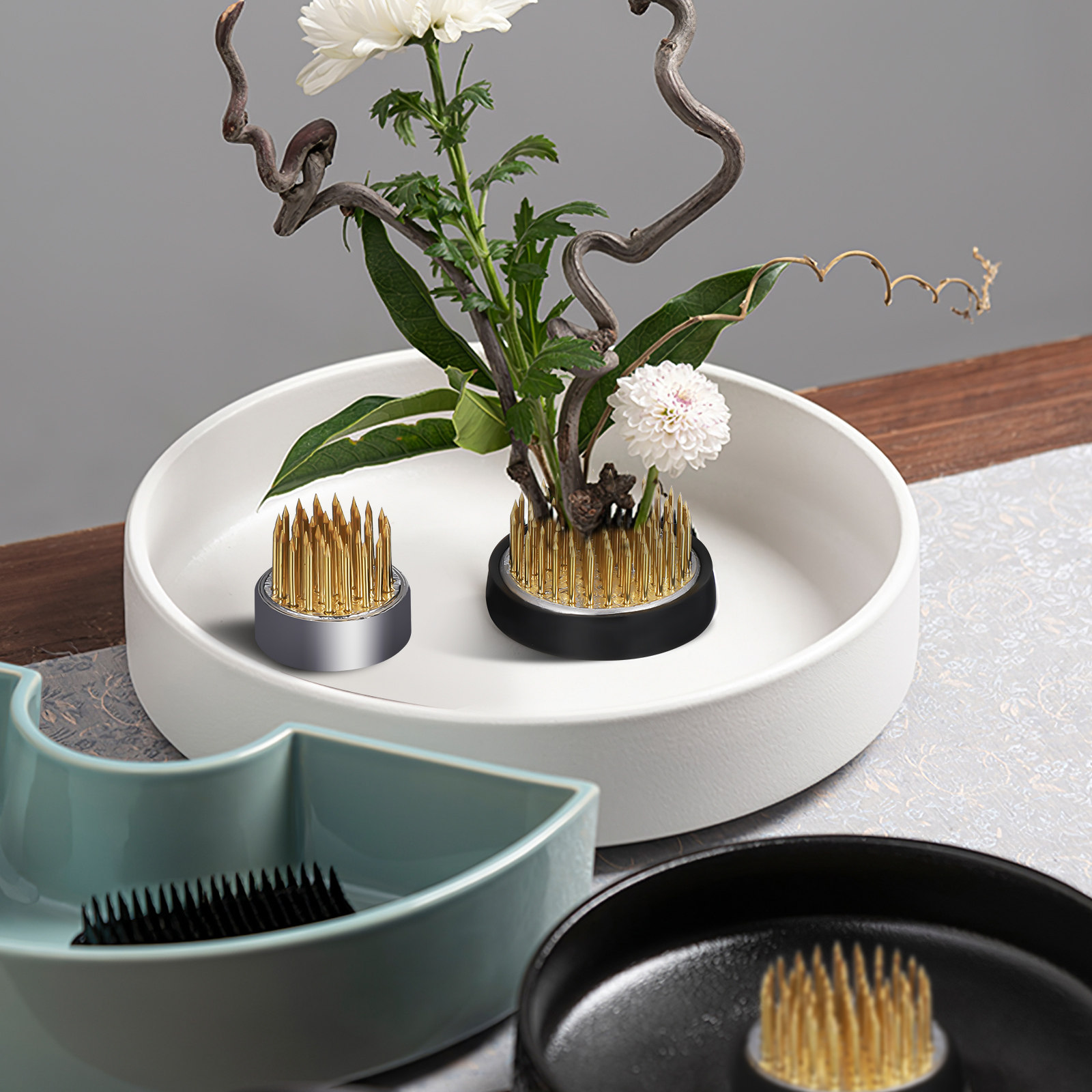 3個入りフラワーフロッグベース、丸型茎ホルダー、フラワーアレ - Flower Frog Pin のレビューと価格