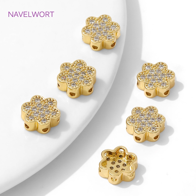 18K ゴールドメッキフラワーシェイプビーズセパレーターブレ - Flower Supplies のレビューと価格