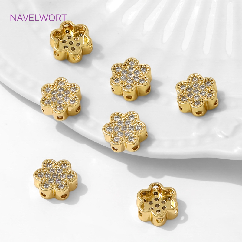 18K ゴールドメッキフラワーシェイプビーズセパレーターブレ - Flower Supplies のレビューと価格
