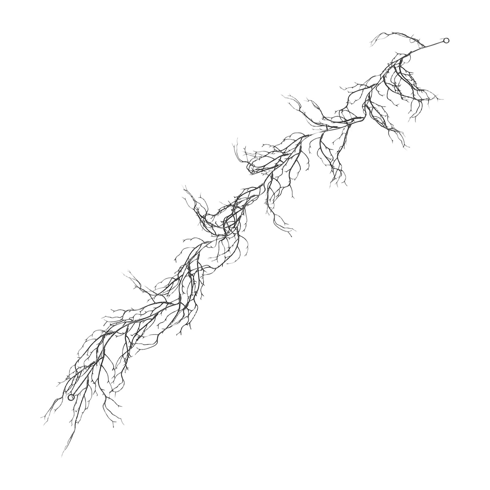 黒いプラスチック製の装飾用蔓、カールした柳の枝、リアルなハロ - Branch Curly Willow のレビューと価格