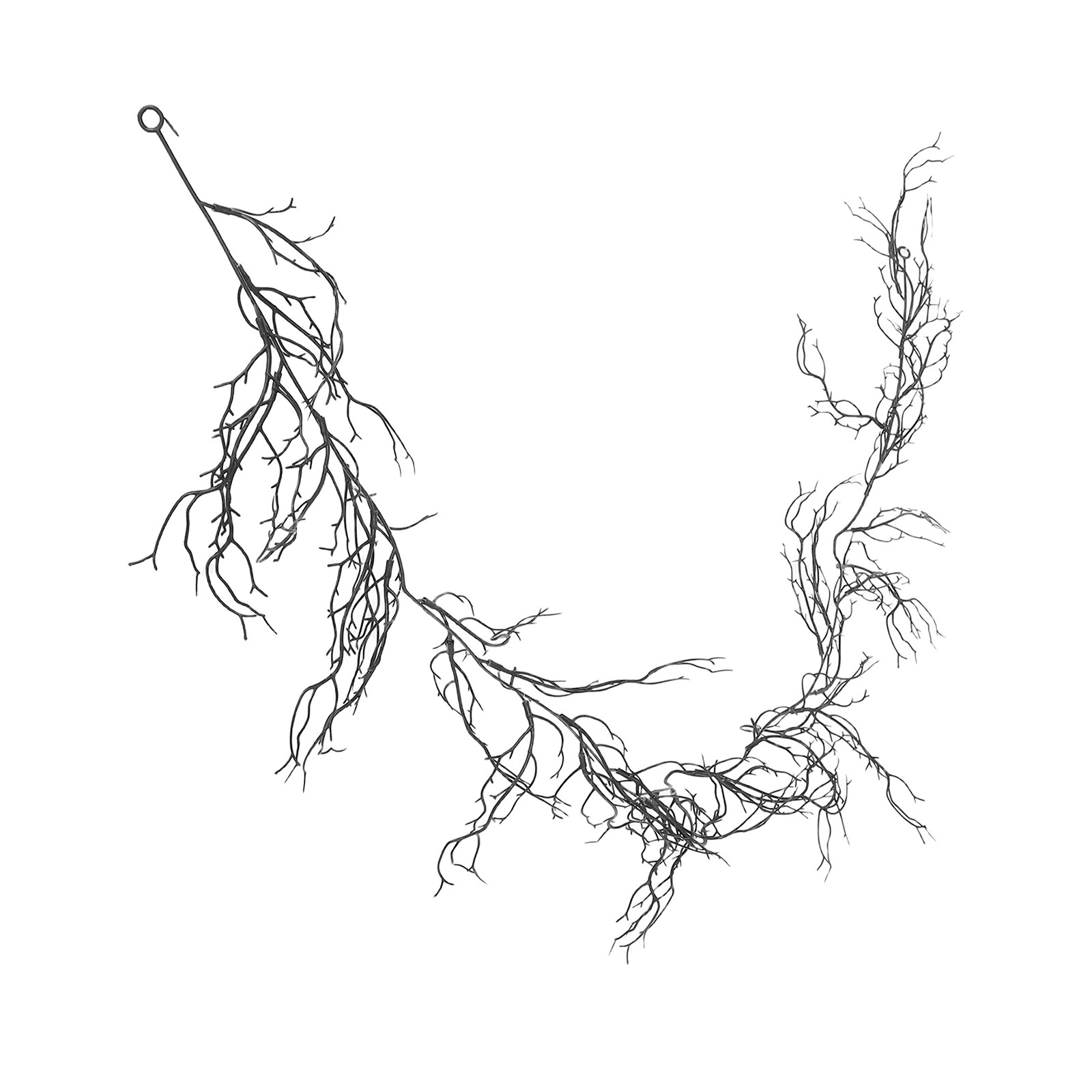 黒いプラスチック製の装飾用蔓、カールした柳の枝、リアルなハロ - Branch Curly Willow のレビューと価格